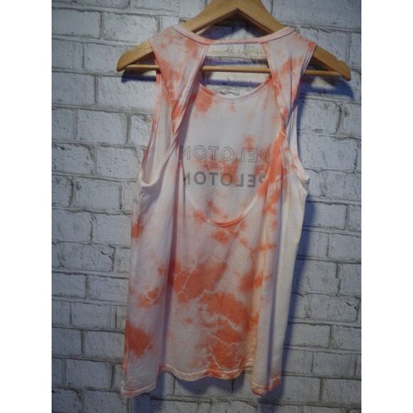 Peloton Coral White Tie Dye Backless Sleeveless Tank Top Small NEW - Picture 4 of 5
